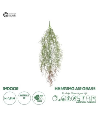 GloboStar® Artificial Garden HANGING AIR GRASS 20817 Τεχνητό Διακοσμητικό Κρεμαστό Φυτό Air Grass Μ22 x Π10 x Υ91cm
